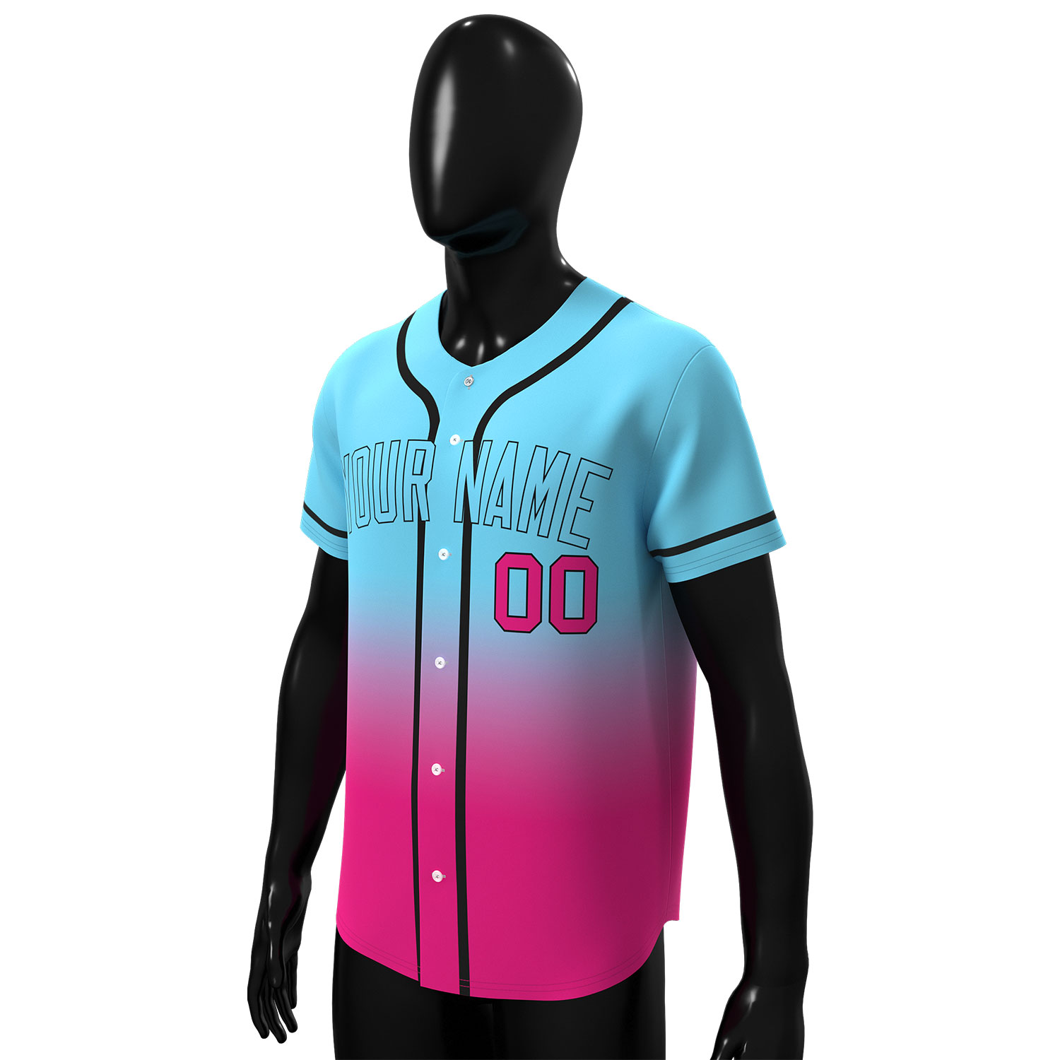 Custom Baseball Jersey Blue-Red - Image 3