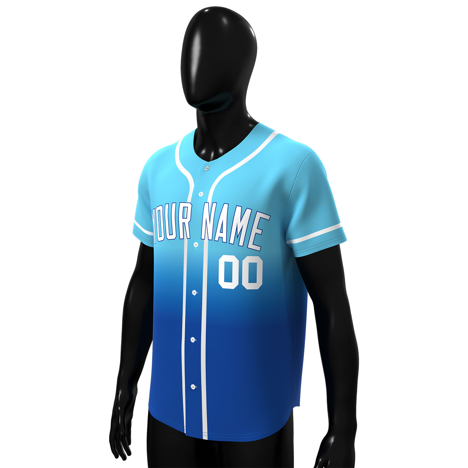 Custom Baseball Jersey Blue - Image 3