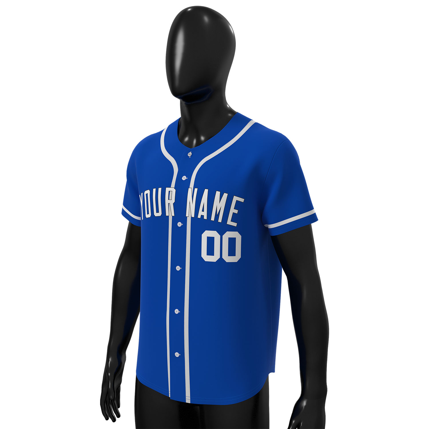 Custom Baseball Jersey Blue - Image 3