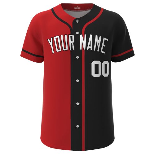 Custom Baseball Jersey Red-Black