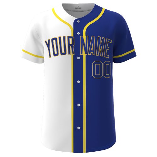 Custom Baseball Jersey White-Blue