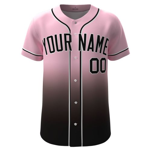 Custom Baseball Jersey Pink-Black