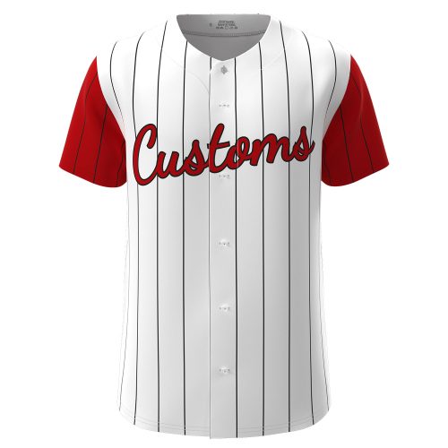 Custom Baseball Jersey White-Red