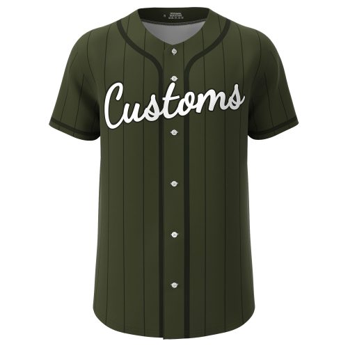 Custom Baseball Jersey Olive-Green