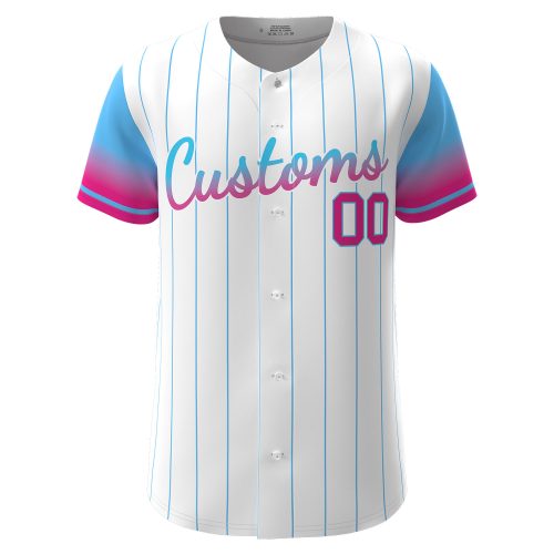 Custom Baseball Jersey White-Blue