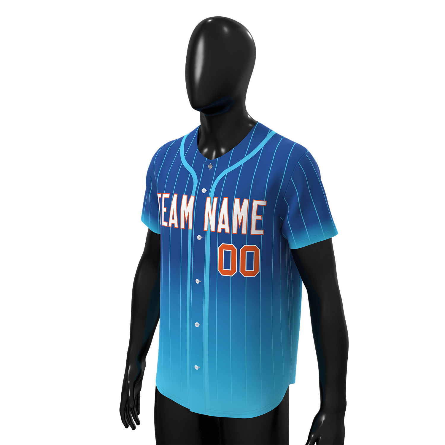 Custom Baseball Jersey Blue - Image 3