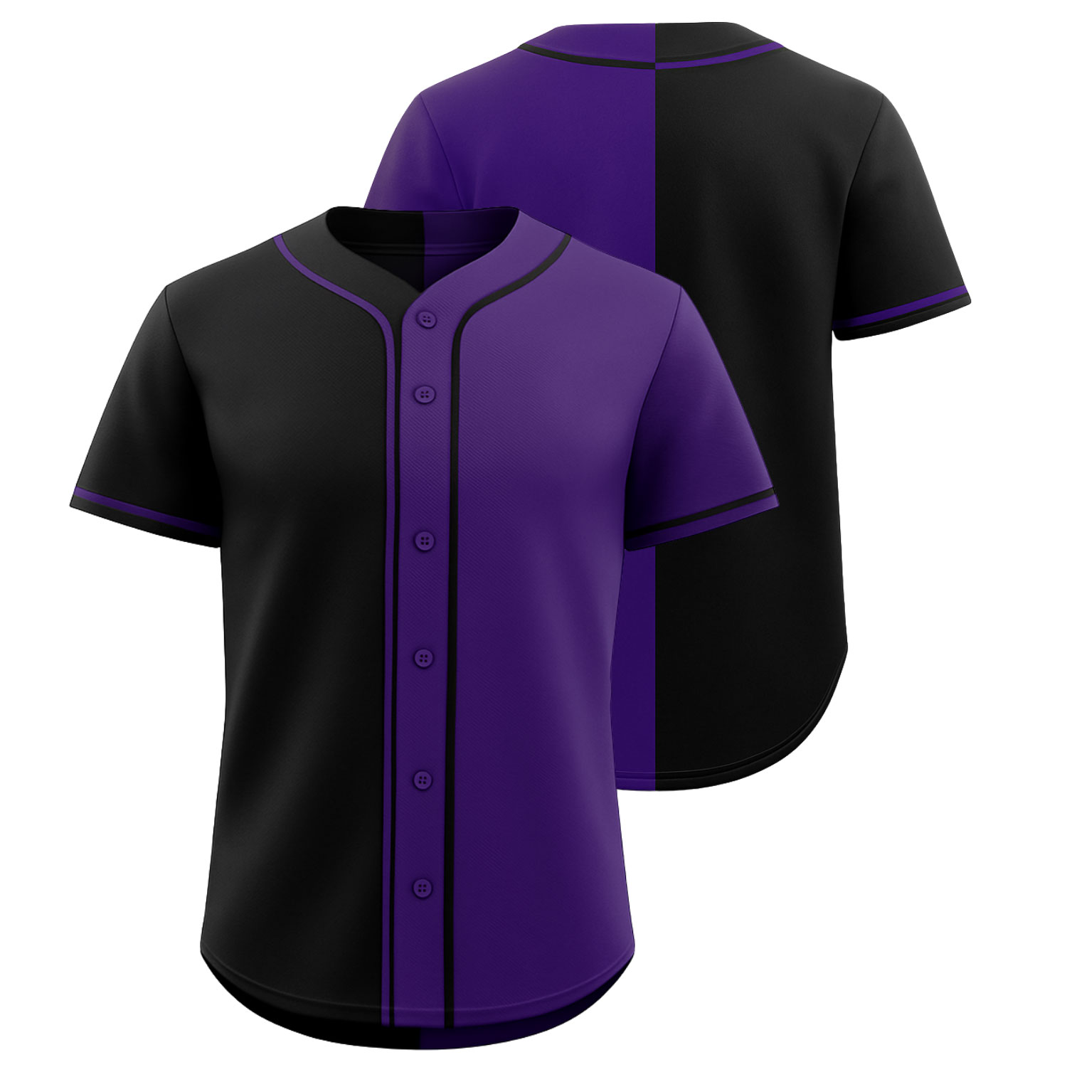 Custom Baseball Jersey Purple-Black - Image 5