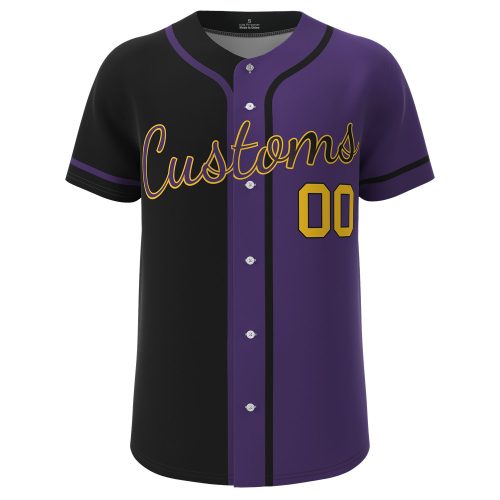 Custom Baseball Jersey Purple-Black