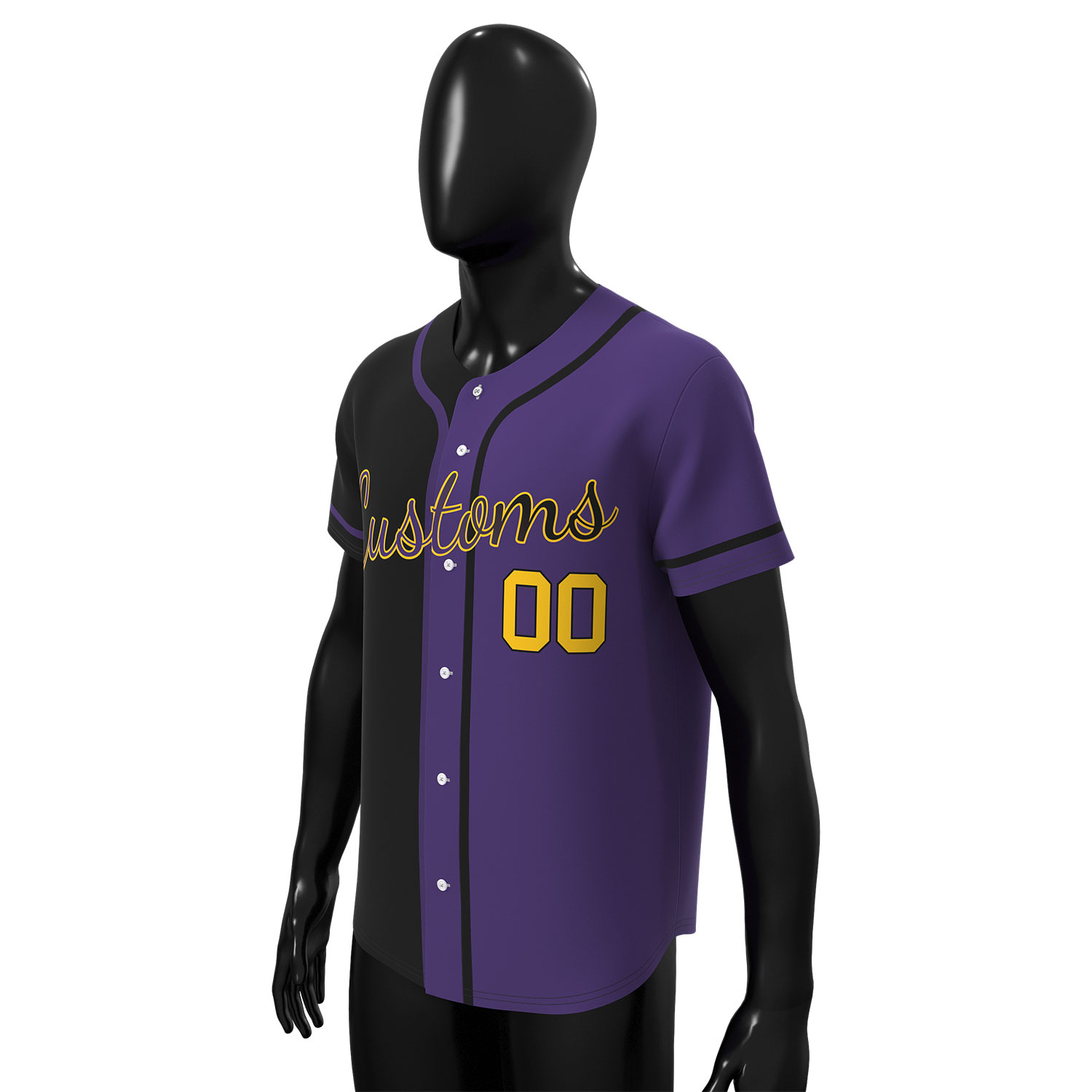 Custom Baseball Jersey Purple-Black - Image 3