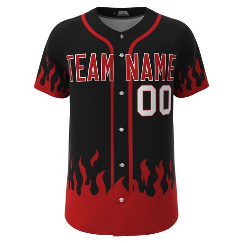 Custom Baseball Jersey Black-Red