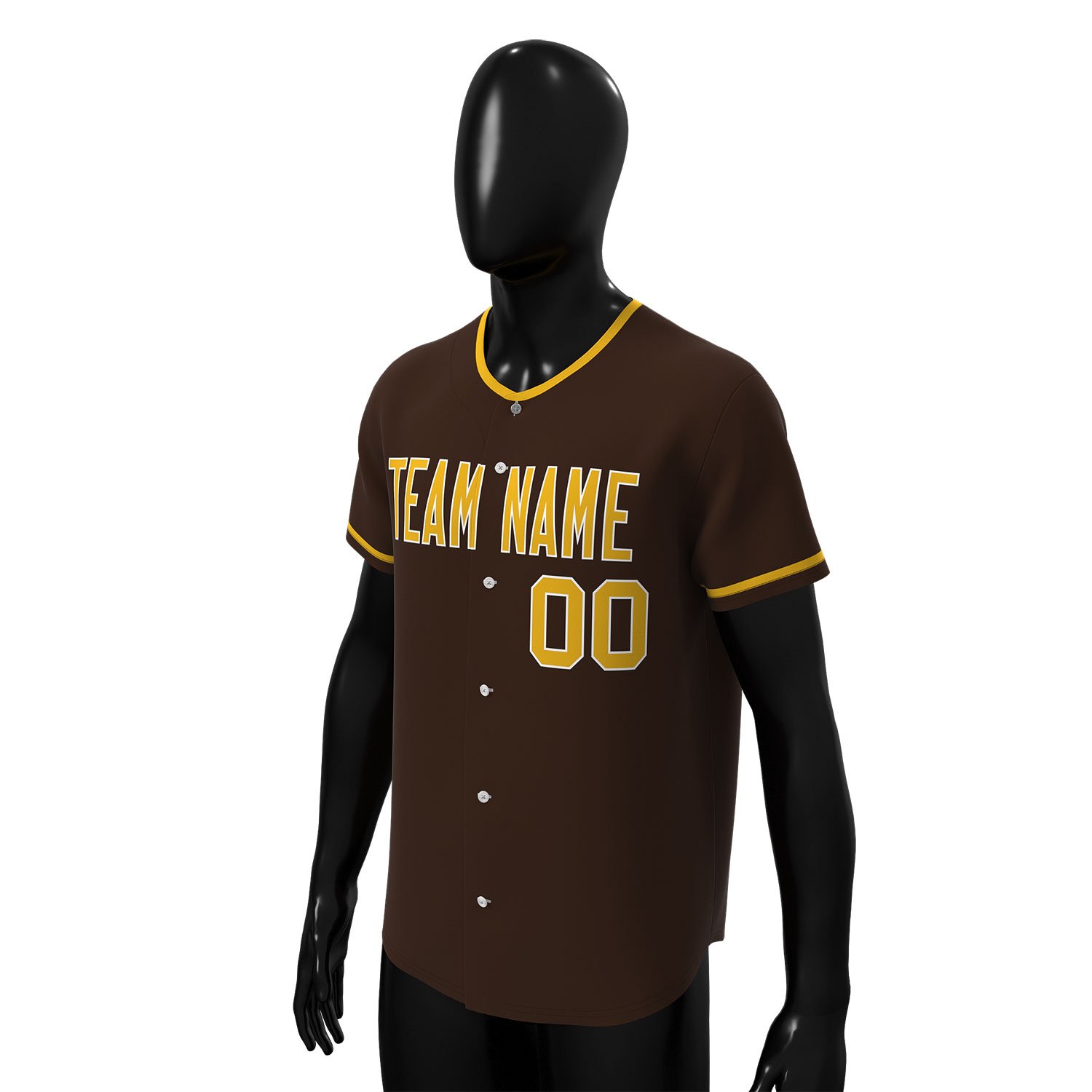 Custom Baseball Jersey Brown - Image 3