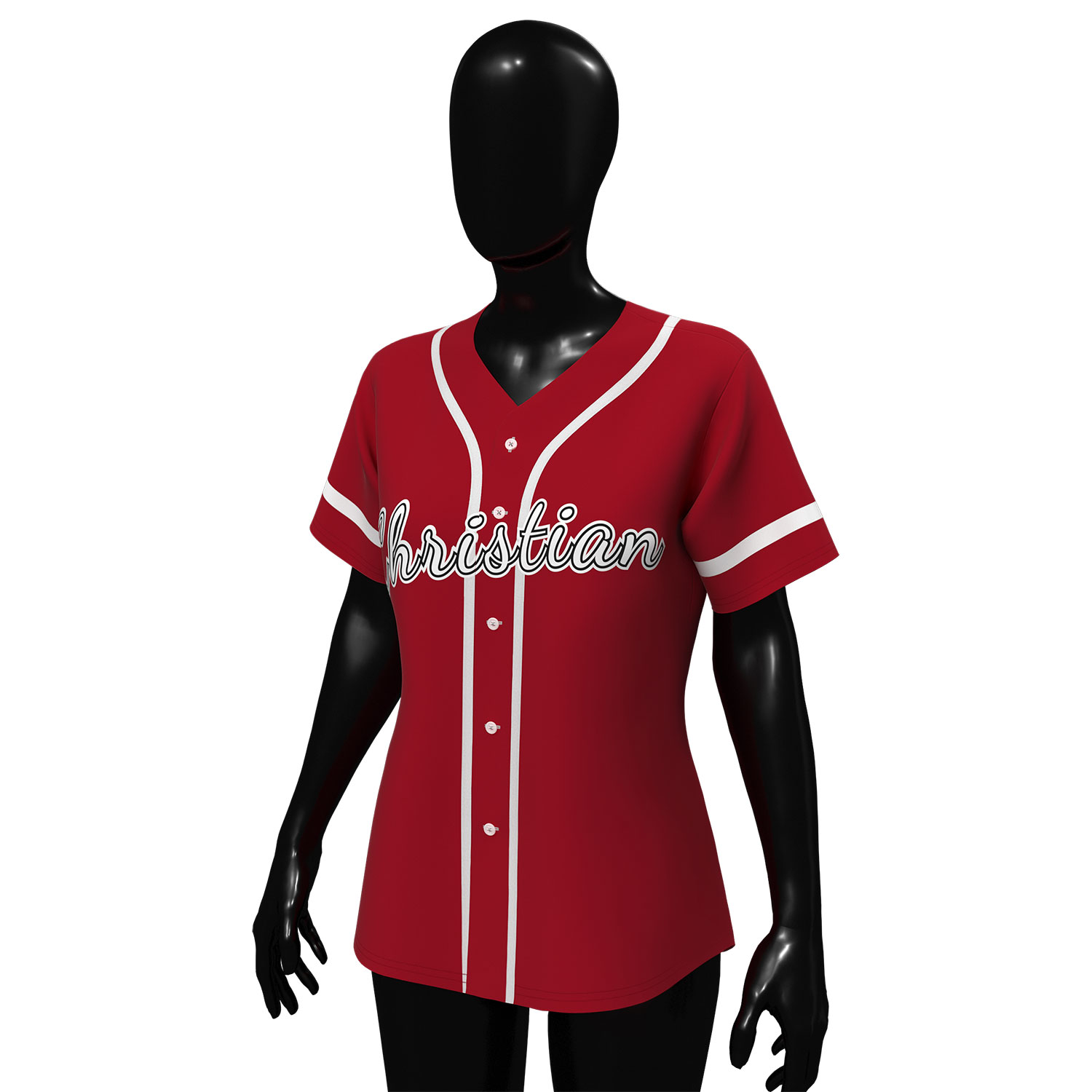 Custom Baseball Jersey Red - Image 3